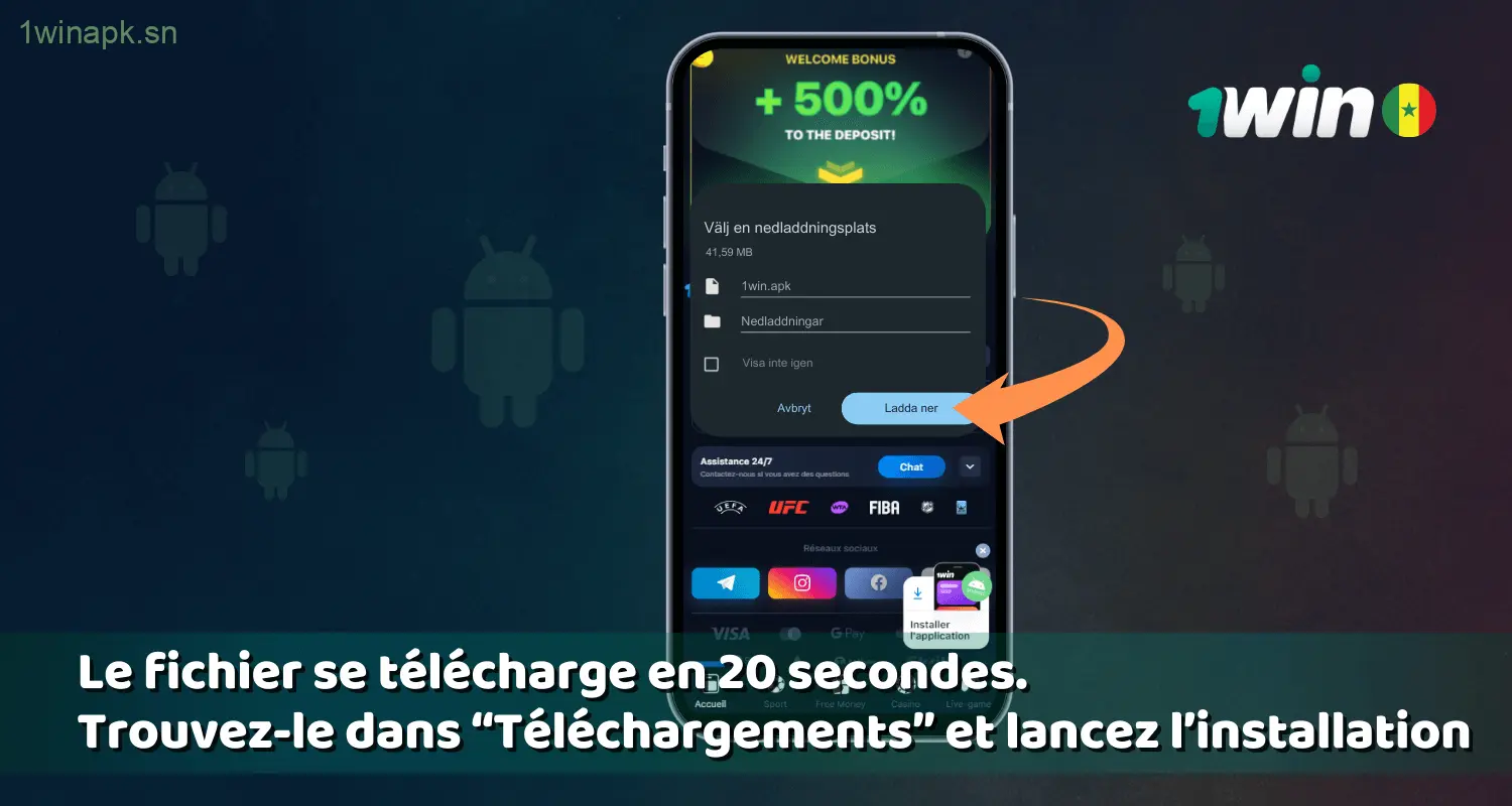 Liste des appareils Android compatibles avec l'application 1win Sénégal.