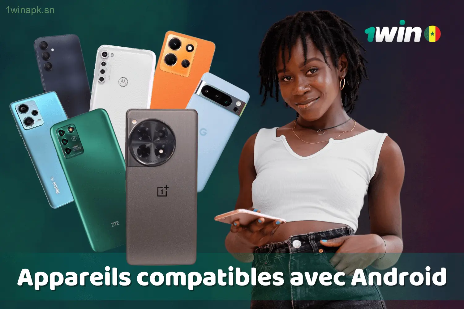 Appareils Android compatibles avec l'application 1win au Sénégal.