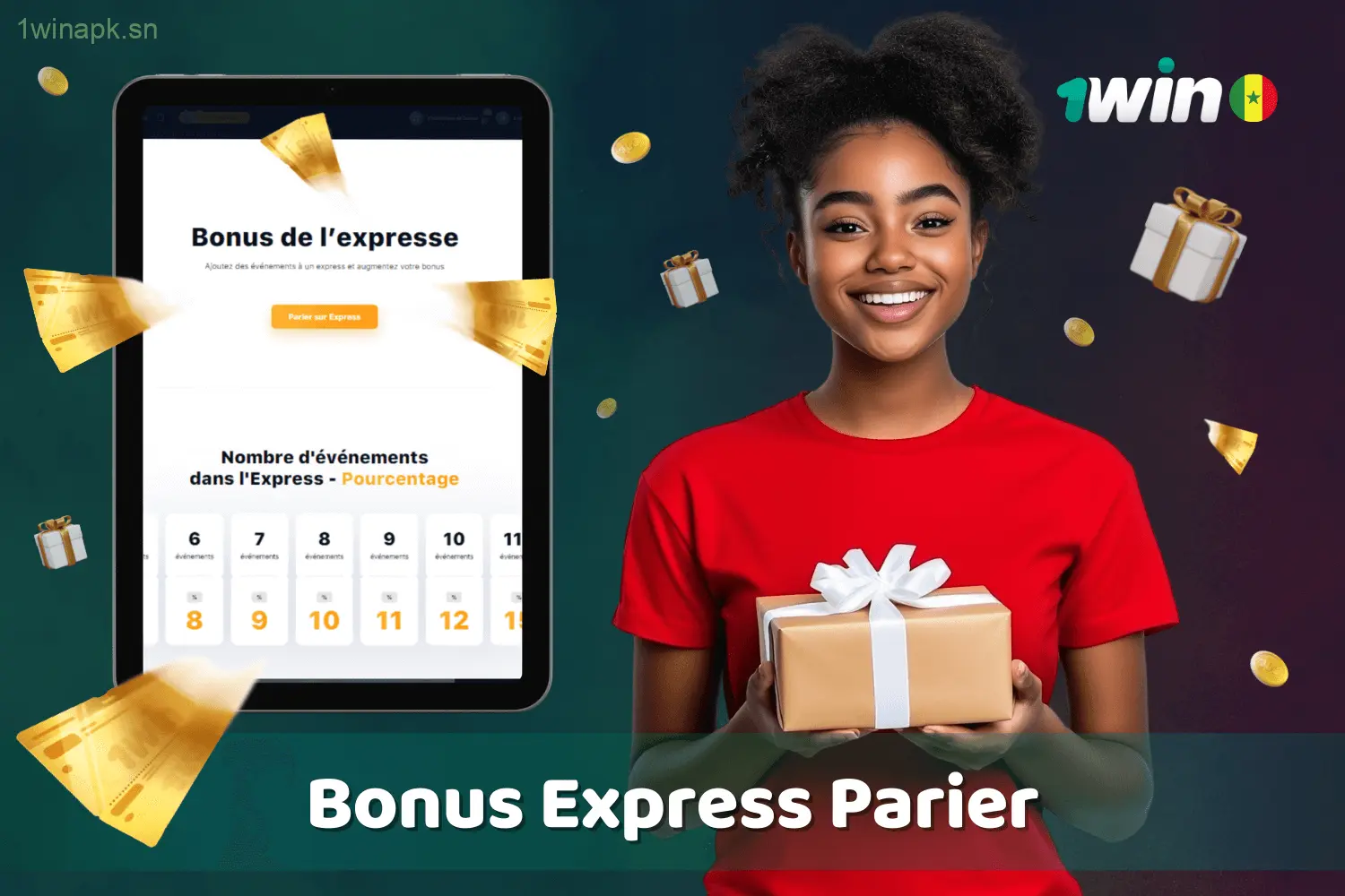 Augmentez vos gains avec le Bonus Express Bet de 1win au Sénégal.