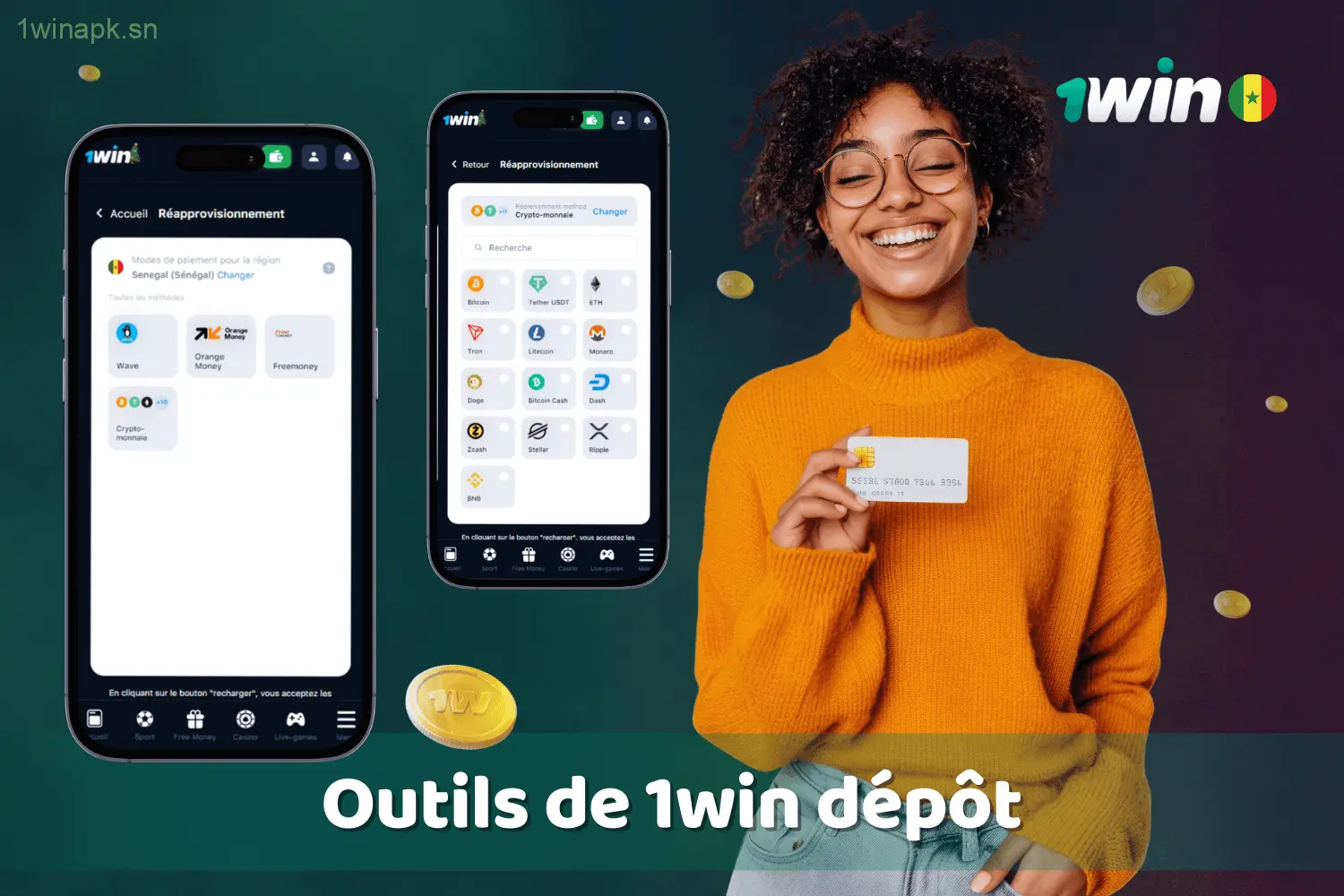 Outils à votre disposition pour effectuer des dépôts via 1win au Sénégal